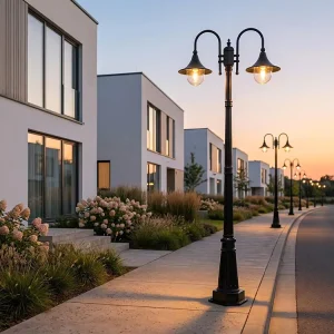 Factory Custom Garden Lights Outdoor Lighting Vintage Aluminum Led Garden Street Post Light for Garden Yard Project Lighting