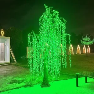 Factory Custom Made Large Size IP65 Waterproof Realistic Glowing Willow Tree Lamp Green Branches Indoor Outdoor Lighting