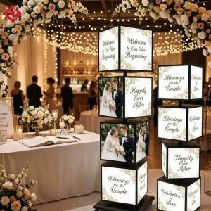 Factory Custom Poster Replaceable LED Rotating LightBox 4 Side 4 Layers LED Advertising Light Box for Event Rental