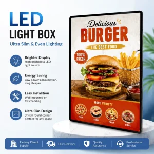 Factory Custom Pull Slide LED Slim Light Box Quick Swap Poster Retail Shop Indoor Wall Hanging Illuminated Sign