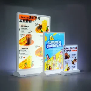 Factory Custom Rechargeable Menu Poster Light Box A4 Desktop LED Menu Light Box Double Sided Slim Advertising Light Box