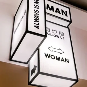 Factory Customized Colorful Rectangle Decorative Acrylic Stainless Steel Commercial Outdoor Signage LED Light
