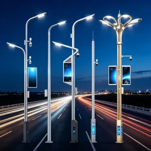 Factory Customized Outdoor Project Street Light Highway Smart Street Lamp Post with CCTV LED Screen Smart Light Pole Smart City