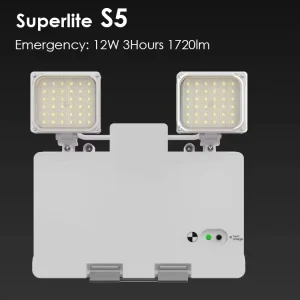 Factory Direct 12W LED Twin Spots Emergency Luminaire IP65 Waterproof LiFePO4 Battery Self Test Non Maintained Emergency Light