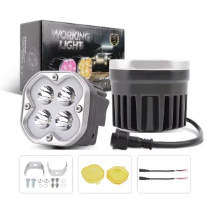 Factory Direct Auto LED Headlights Auxiliary Lights 12V 36V Dual Color Work Light High Power 140W for Car Bumper Grille Light