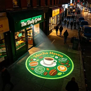 Factory Direct Custom Gobo Logo Projector Lamp LED Outdoor Waterproof Advertising Light for Coffee Store Milk Tea Shop Sign