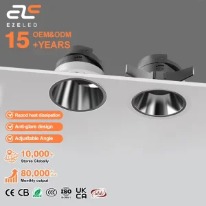 Factory Direct Housing Ceiling Down Lamp Home Dual Frame Grille MR16 GU10 Supermarket Light Recessed LED Downlight