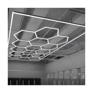 Factory Direct LED Garage Ceiling Light Honeycomb Hexagonal Design 6500K White Light Waterproof Aluminum Bright Office Use AC