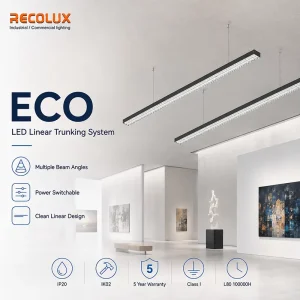 Factory Direct LED Linear Trunking System 5ft Power Adjustable LED Fixed Luminaire for Commercial Lighting