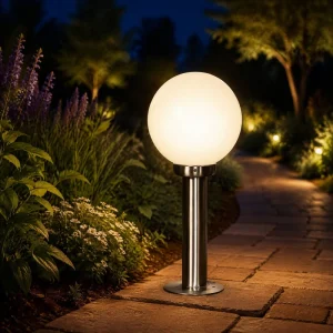 Factory Direct Modern Aluminum Glass Globe Pole Lamp Bollard Light for Garden Lawn Pathway Patio