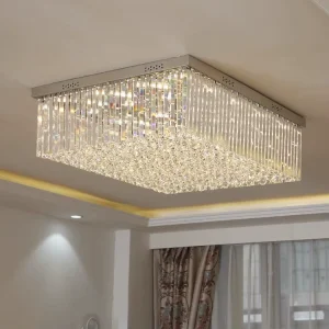 Factory Direct Modern Engineering Crystal Chandelier Anti Glare Dimmable LED Pendant Light for Hotel Lobby