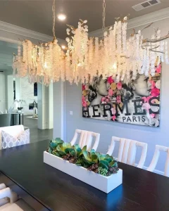 Factory Direct Modern Iron Crystal Chandelier 3-Color Anti-Glare LED Pendant Light for Living Room Dining Room Beauty Salon
