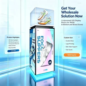 Factory Direct P2.5 Indoor 4-Sided LED Screens 320x800mm 128x320px 650cd GOB Coated Waterproof Anti-Collision Trade Show Booth