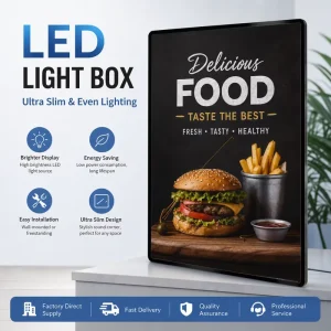 Factory Direct Pull Slide LED Advertising Light Box Energy Saving Indoor Wall Mount Illuminated Poster Box