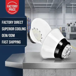 Factory Direct Sale 100W 200W 300W 400W Fin Design UFO LED High Bay Light Industrial Lighting for Warehouse Workshop Factory