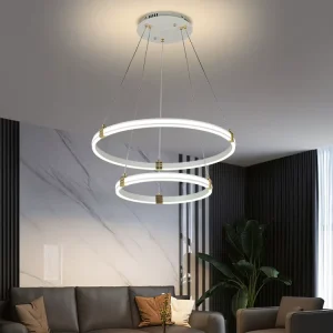Factory Direct Sale Modern Home Decorative Hanging Led Pendant Light Round Circle Ring Chandelier
