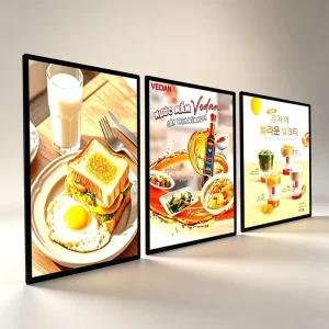 Factory Direct Sale Ultra thin Rectangle Aluminum Advertising LED Light Box with Glass Frame Weatherproof 5000 Lumens Brightness