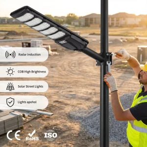 Factory Direct Solar Street Light with Pole Integrated LED Lamp Motion Sensor for Estate Development Lighting in Nigeria