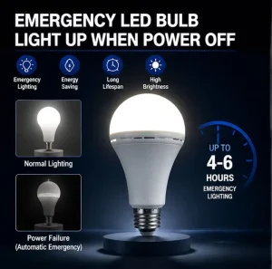 Factory Emergency Rechargeable LED Bulb AC85-265V Outage Backup Lamp for Home Warehouse Indoor Emergency Lighting
