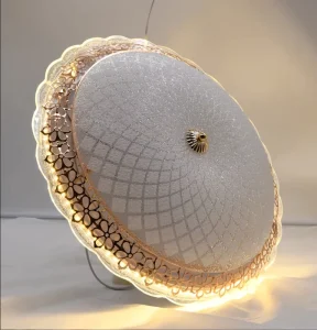 Factory Hot Selling Modern Iron Base Crystal Glass LED Ceiling Lights Bedroom IP20 Rated High CRI 90 2 Year Warranty