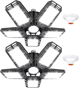 Factory LED Garage Lights Deformable Adjustable Panels Garage Workshop Basement Ceiling Car LED Parking Garage Light