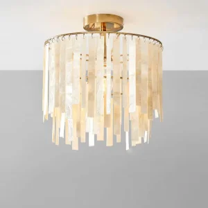 Factory Lighting American Vintage Style Iron Shell shaped Ceiling Light LED Surface Mounted for Bedroom Entryway