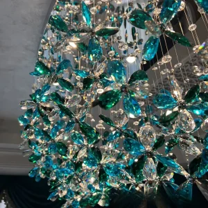 Factory Modern Luxury Large Custom Art Modern Glass Pendant Lamp Crystal Chandelier Pendant Lighting for Hotel Villa Living Room