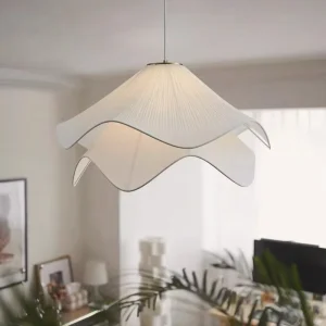 Factory Modern Minimalist Fabric Flower Pendant Light Middle Retro Nordic Ceiling Chandelier for Living Room