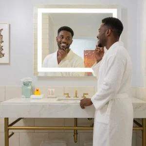 Factory Modern Style Hospitality Customized Led Mirror Anti fog 6000K Shower LED Bathroom Lighted Mirror