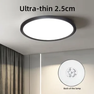Factory Modern Ultra-Slim LED Ceiling Lamp Remote Control Dimming 3000K-6500K Color Temp ABS+Acrylic for Bedroom