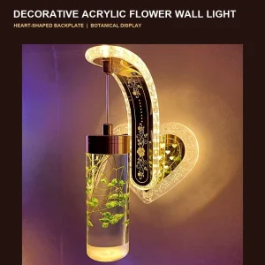 Factory New Design Dry Flower Acrylic Wall Bracket Lights Modern Small Wall Light Lamp