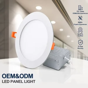 Factory ODM OEM 6 Pack 9W 12W 18W Round LED Slim Panel Light 5CCT Dimmable ETL Recessed LED Ceiling Panel Lamp Indoor Lighting