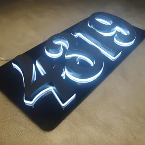 Factory OEM LED Front Lit Stainless Steel Sign Acrylic Surface Illuminated 3D Letters for Cafe Restaurant Facade