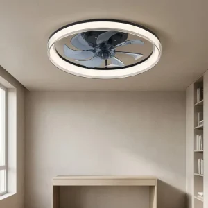Factory OEM ODM Service Smart LED Decorative Fandelier Ceiling Fan Remote Control Modern Matte Black Dimmable Lighting for