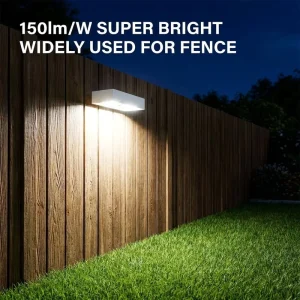 Factory Price High Power 150lm W Real Lumen Super Bright IP65 Outdoor LED Solar Fence Lamp Wall Mounted Light