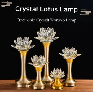 Factory Rechargeable LED Buddha Lamp Crystal Lotus Long Light Guanyin Lamp for Christmas Decorations
