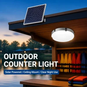 Factory Supply 500W Solar Ceiling Light for Villa Hotel Commercial Covered Outdoor Engineering Project
