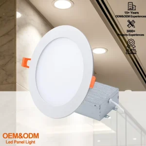 Factory Supply 6pack Round Canless LED Recessed Panel Light ETL Listed Ultra Thin Silm Downlight Ceiling Light With Junction Box