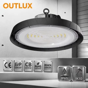 Factory Warehouse 100W 150W 200W 54000 Hrs IP65 UFO LED High Bay Light Industry Commercial Lights