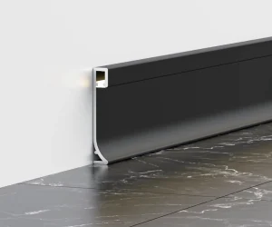 Factory’s Hotel Use Eco-Friendly Decorative Wall Metal Skirting Profile 80mm Lighted Aluminium Baseboard LED Light Easy