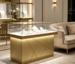 Fancy LED Lighting Glass Aluminium Jewelry Store Show Cases Mall Cabinet Display Retail Store