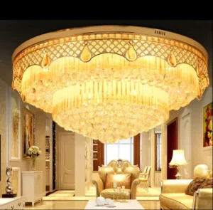 Fancy Style K9 Gold Crystal Nordic Modern Lighting Crystal Ceiling Light for Living Room
