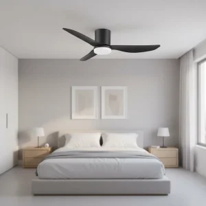 Fandelier Flush Mount 3 Blades Ceiling Fan Light Tuya Smart LED Remote Control Plastic Bedroom Ceiling Lamp with Fan