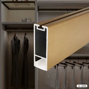 Fashion W34*H12mm LED Sensor Light Closet Rod Aluminum Wardrobe Accessories with T5 Temper Anodizing Surface LED Strip Hanger