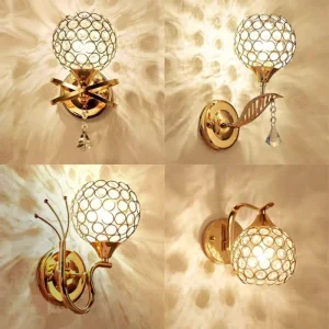 Fashionable Elegant Double Head Round Living Room Background Wall Lamp Creative Exquisite Bedroom Bedside Wall Lights