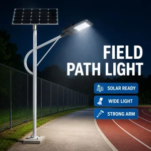 Fast Delivery Hybrid Integrated Solar Street Lights Warm White 100W 200W School Sports Field Streetlight