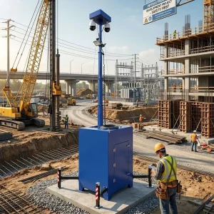 Fast Deploy Mobile Surveillance Tower with 6m Camera Pole Optional Solar Panels for Construction Works