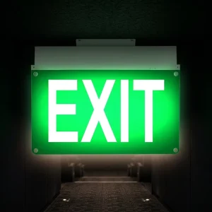 Fire Safety Durable IP65 Exit Sign Iron Abs 3Hours Back up Wall Mount Rechargeable Led Emergency Light