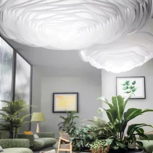 Fireproof A1 French Textured Modern Ceiling Light Transmission Wave Stamped Paper Dupond Drop Ceiling for Exhibition Equipment