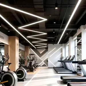 Fitness Room Ceiling Light Modern Zigzag Shape LED Linear Pendant Light with Fast Connection
